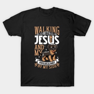 Jesus and dog - Hovawart T-Shirt